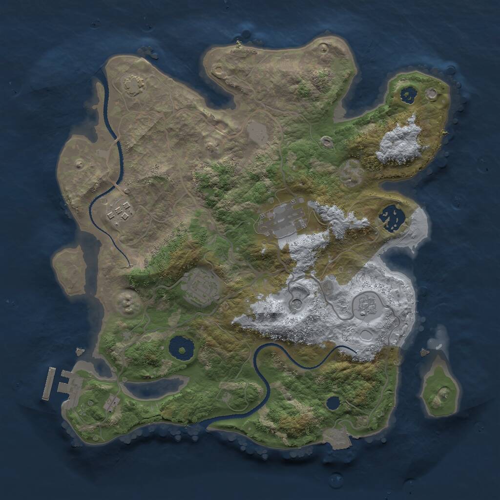 Rust Map: Procedural Map, Size: 3000, Seed: 220848200, 9 Monuments