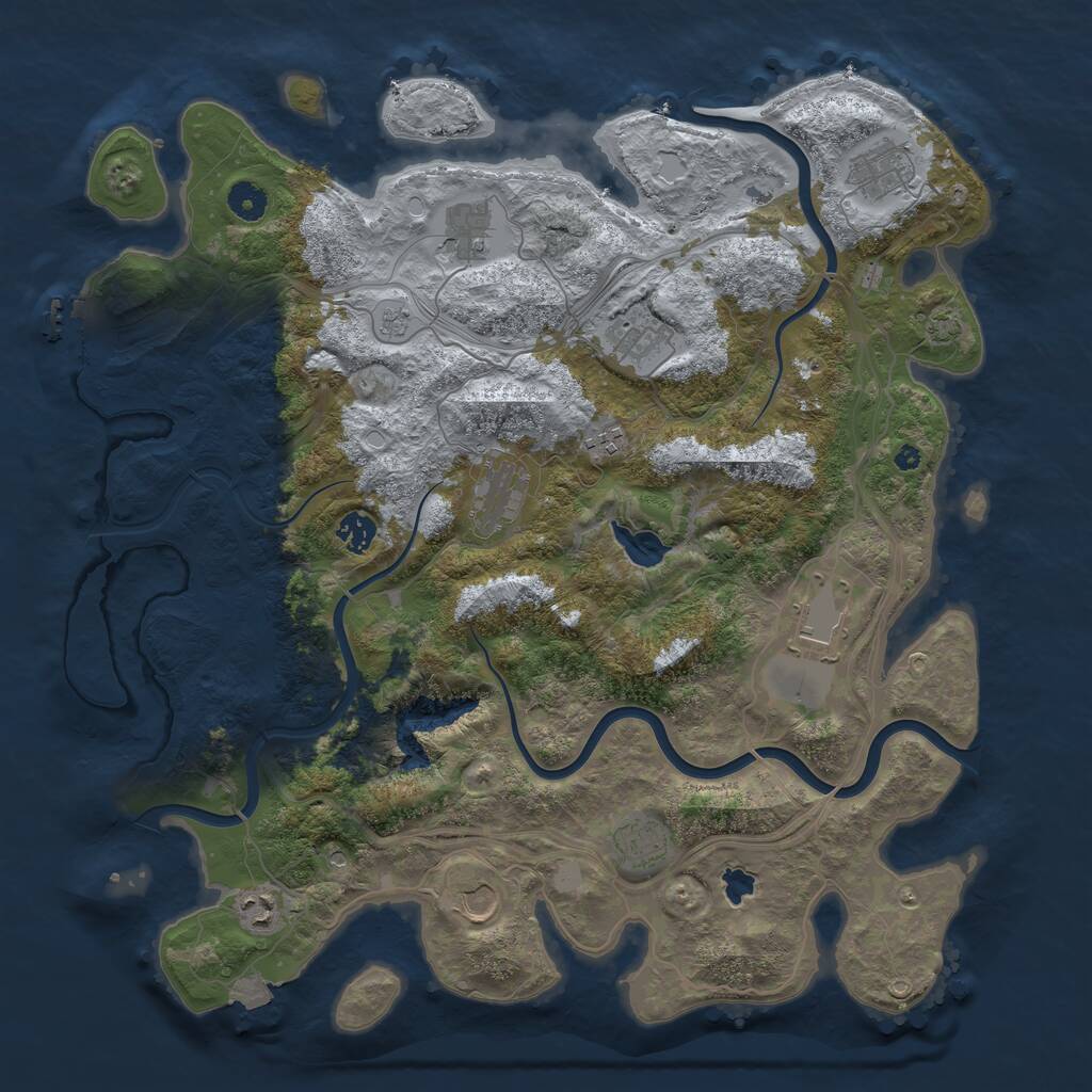 Rust Map: Procedural Map, Size: 4250, Seed: 531028, 15 Monuments