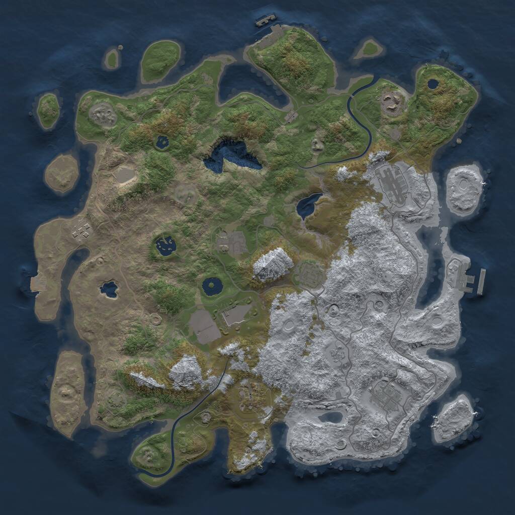 Rust Map: Procedural Map, Size: 4000, Seed: 410008671, 15 Monuments