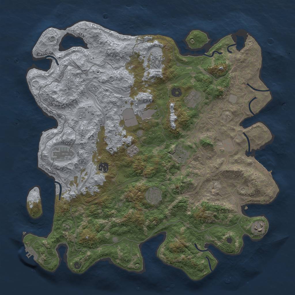 Rust Map: Procedural Map, Size: 4250, Seed: 300469, 19 Monuments