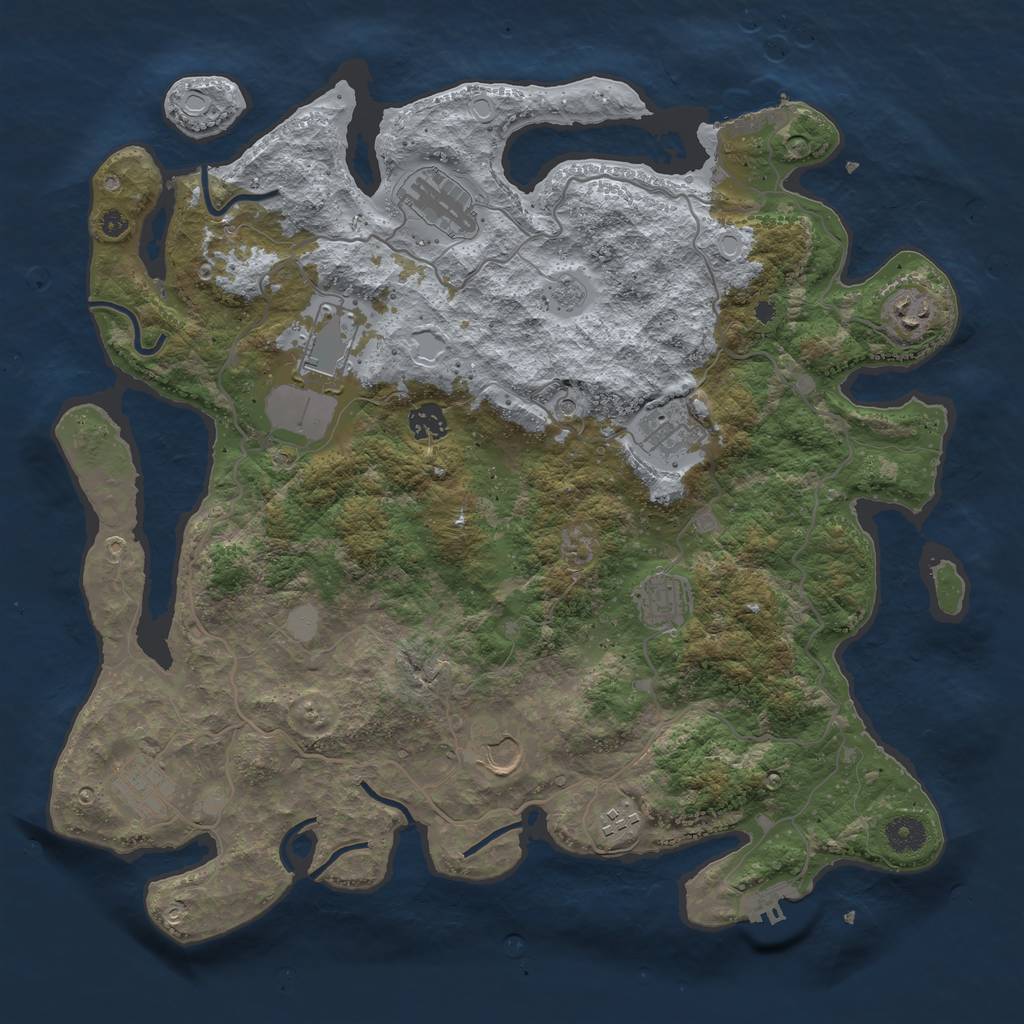 Rust Map: Procedural Map, Size: 4000, Seed: 1264578560, 18 Monuments