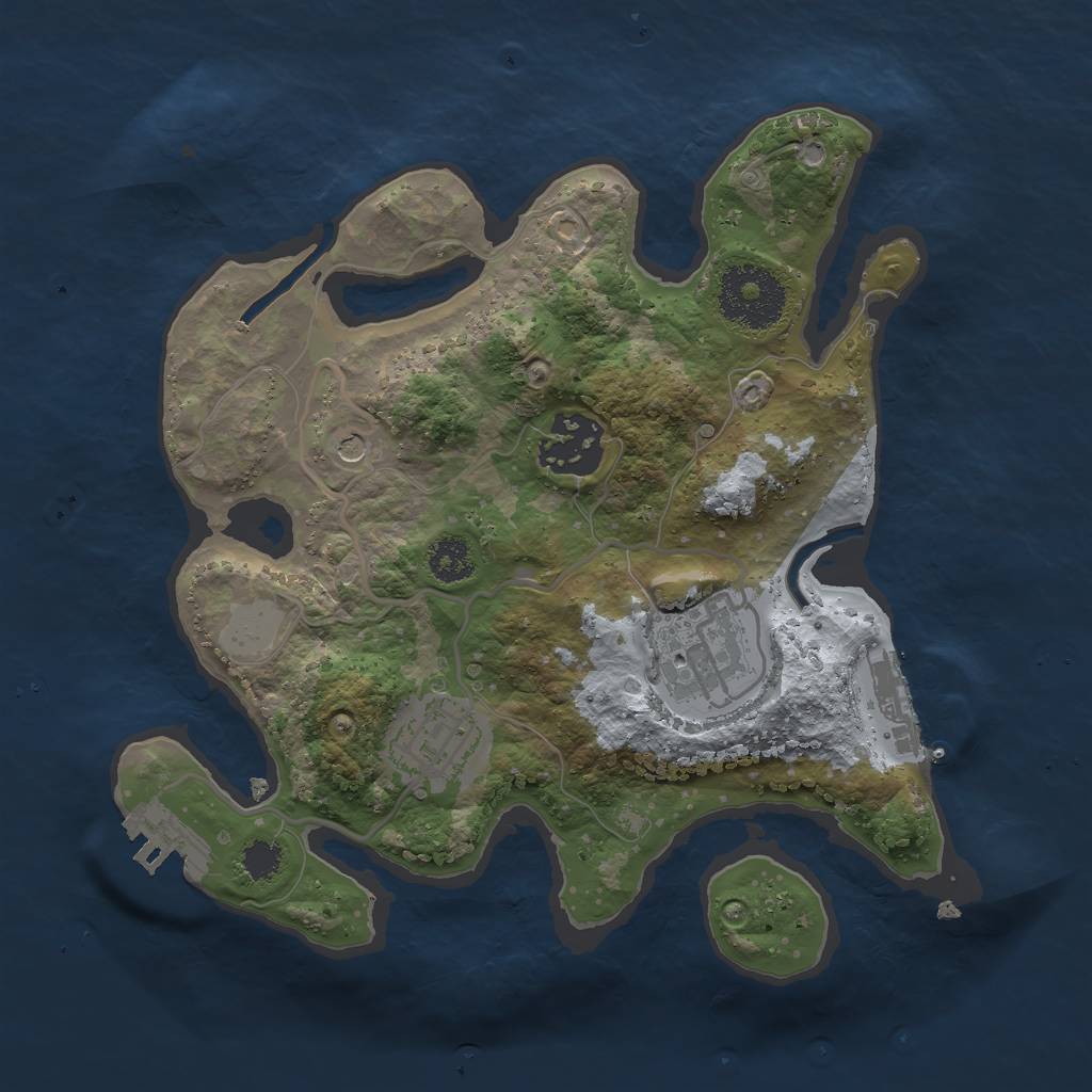 Rust Map: Procedural Map, Size: 2500, Seed: 5915762, 11 Monuments