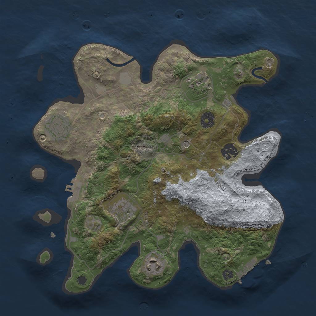 Rust Map: Procedural Map, Size: 3000, Seed: 792253, 13 Monuments