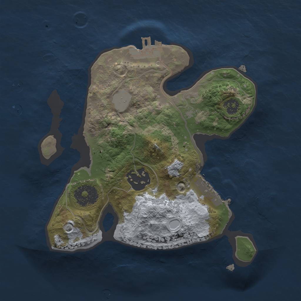 Rust Map: Procedural Map, Size: 2000, Seed: 520716, 8 Monuments