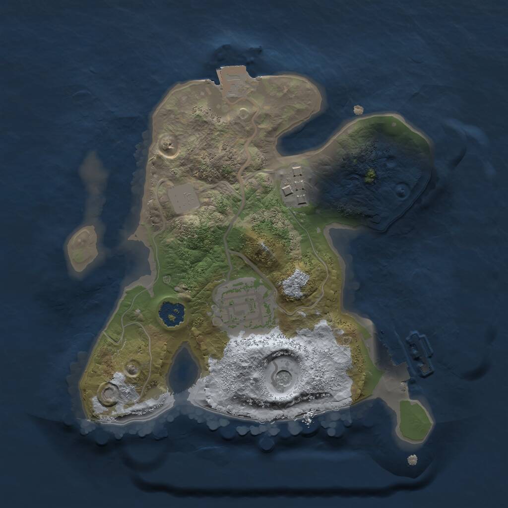 Rust Map: Procedural Map, Size: 2000, Seed: 520716, 5 Monuments