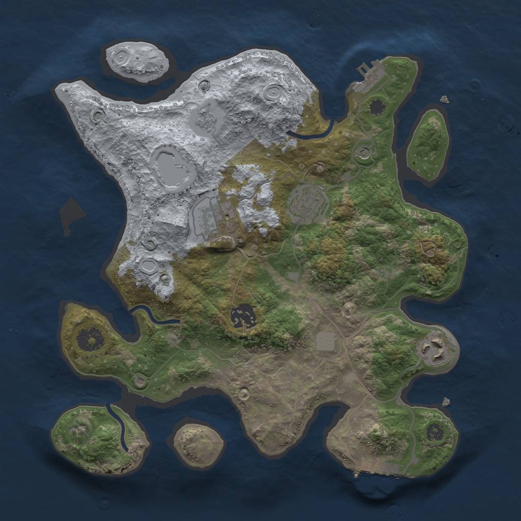 Rust Map: Procedural Map, Size: 3000, Seed: 10428, 13 Monuments