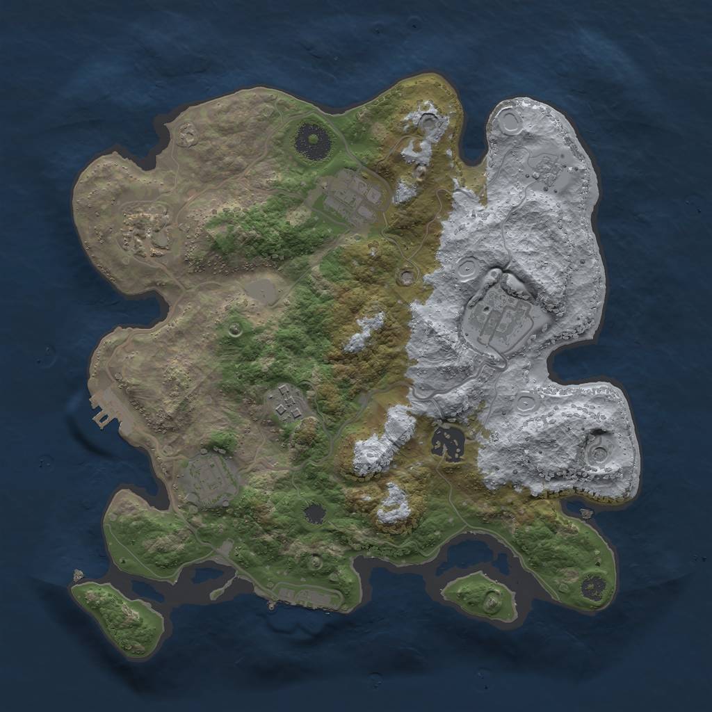 Rust Map: Procedural Map, Size: 3000, Seed: 794135, 15 Monuments