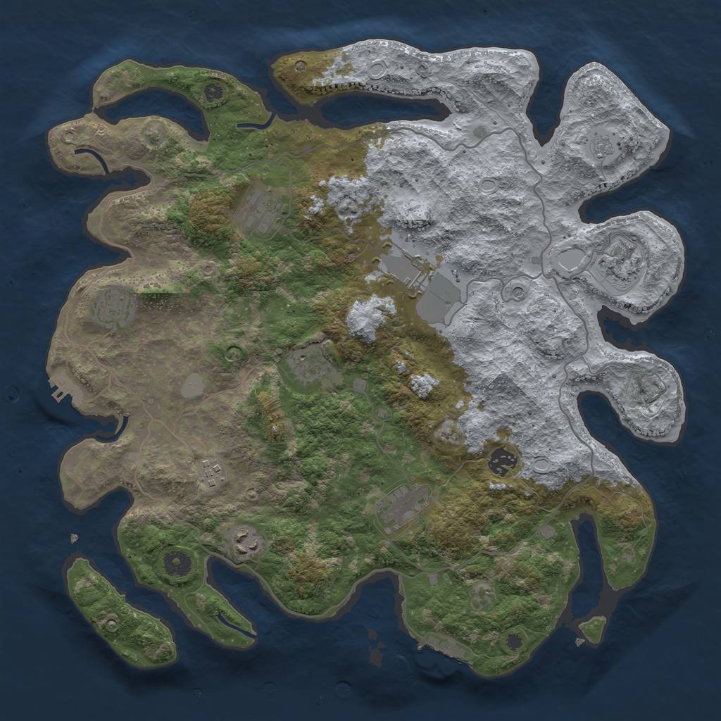 Rust Map: Procedural Map, Size: 4000, Seed: 62842518, 18 Monuments
