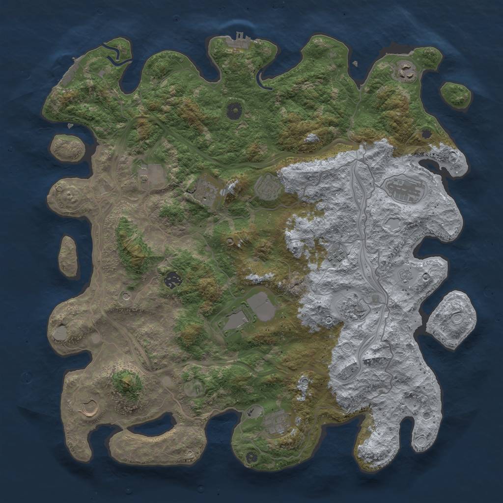Rust Map: Procedural Map, Size: 4500, Seed: 81235, 20 Monuments
