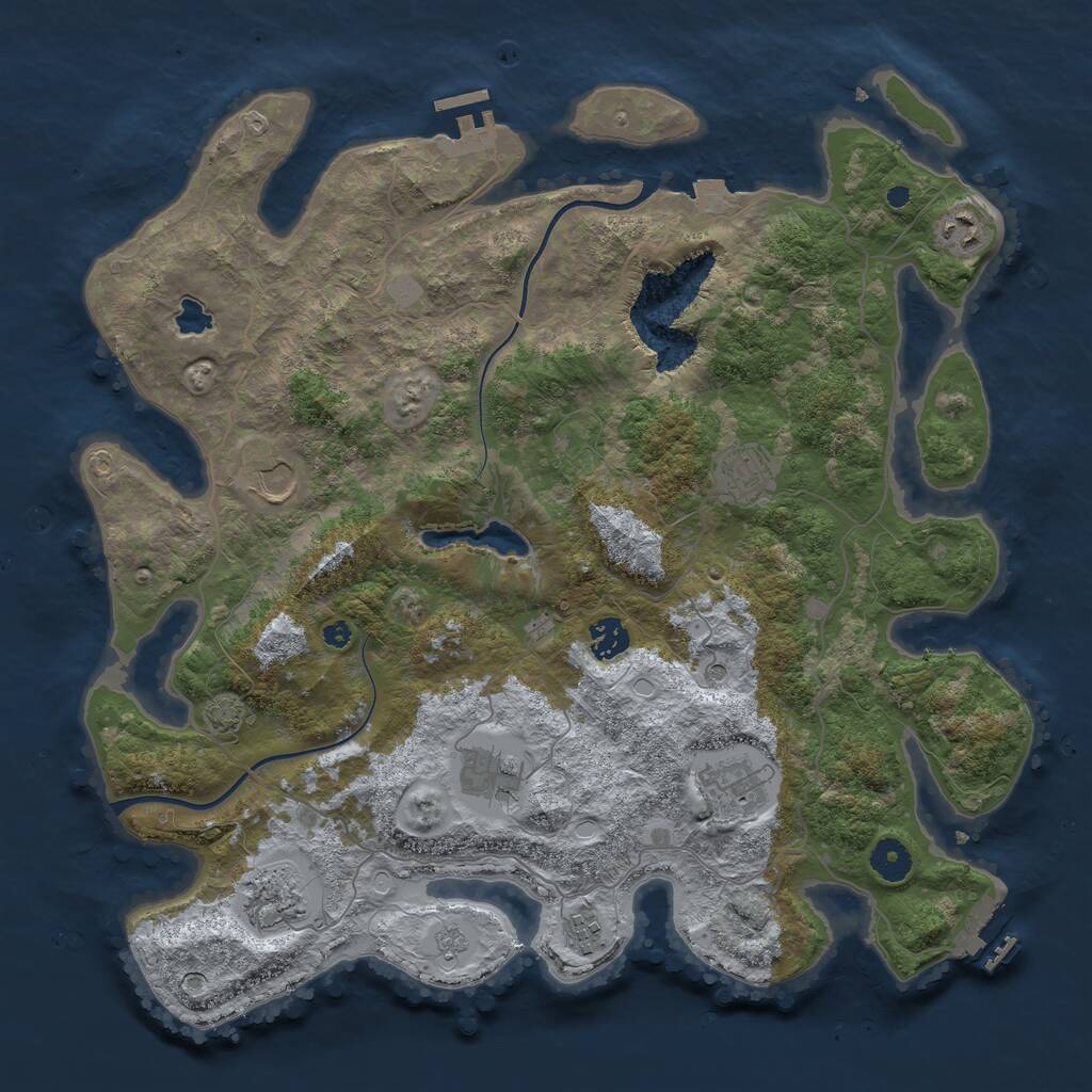 Rust Map: Procedural Map, Size: 4000, Seed: 235423, 14 Monuments