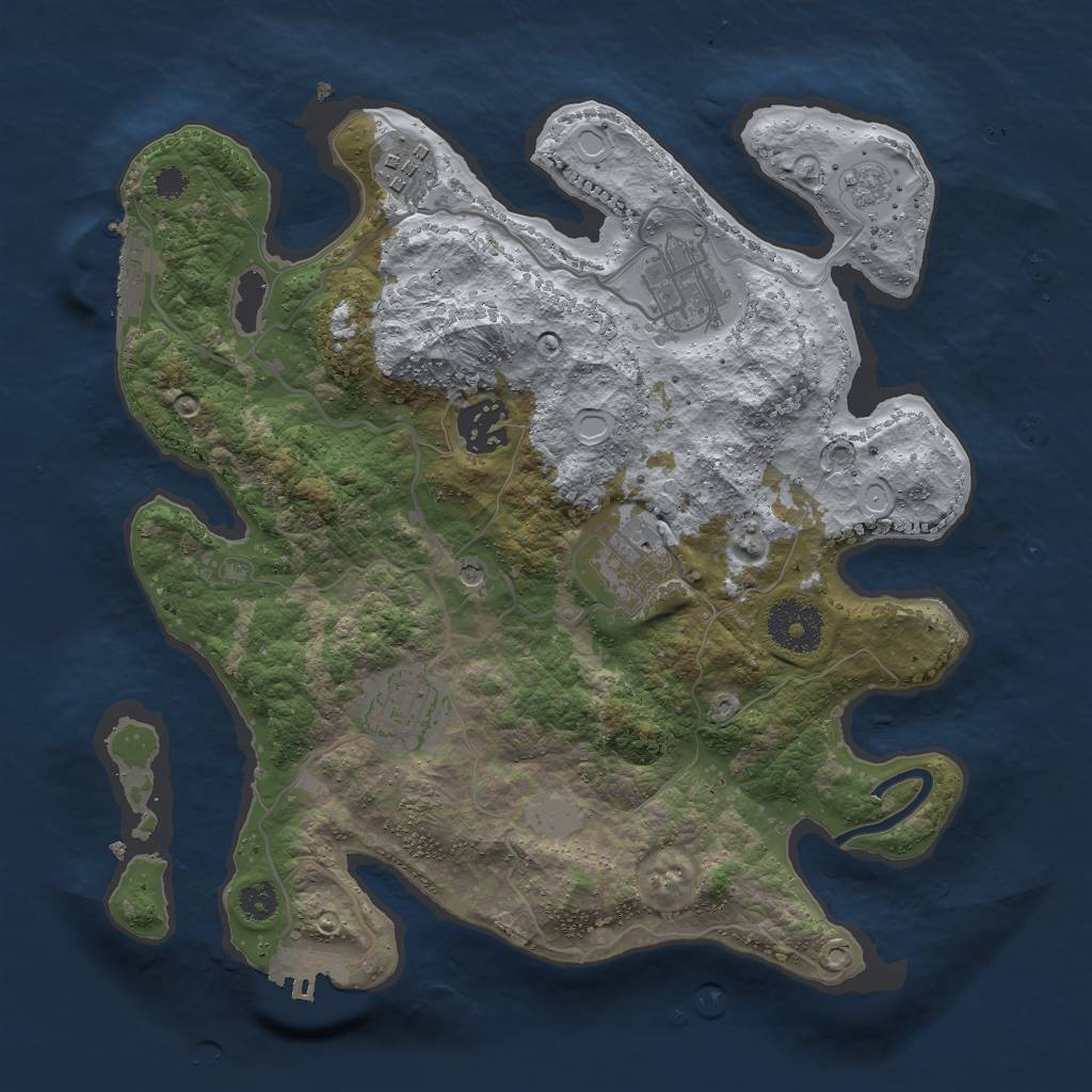 Rust Map: Procedural Map, Size: 3000, Seed: 320495872, 14 Monuments