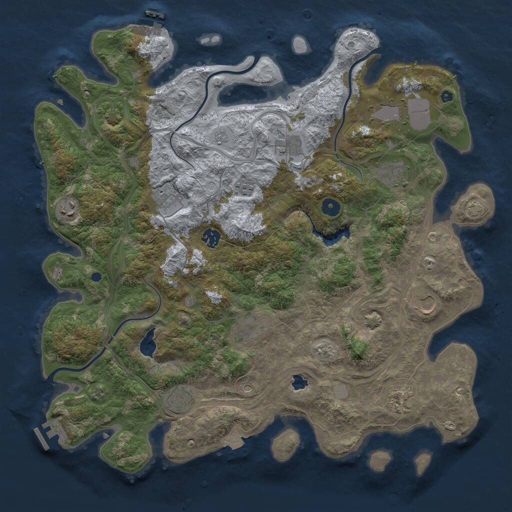 Rust Map: Procedural Map, Size: 4250, Seed: 1377431828, 17 Monuments