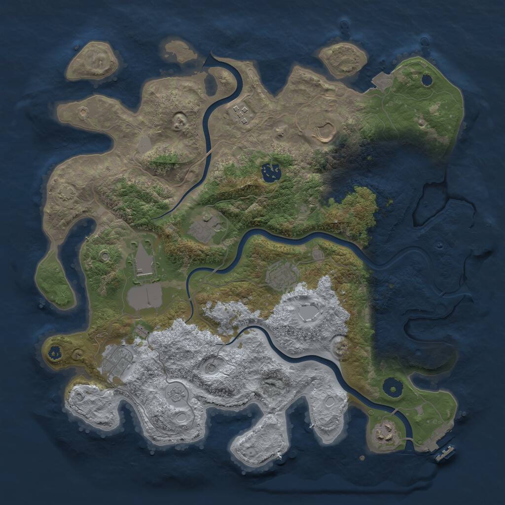 Rust Map: Procedural Map, Size: 3800, Seed: 362836, 14 Monuments