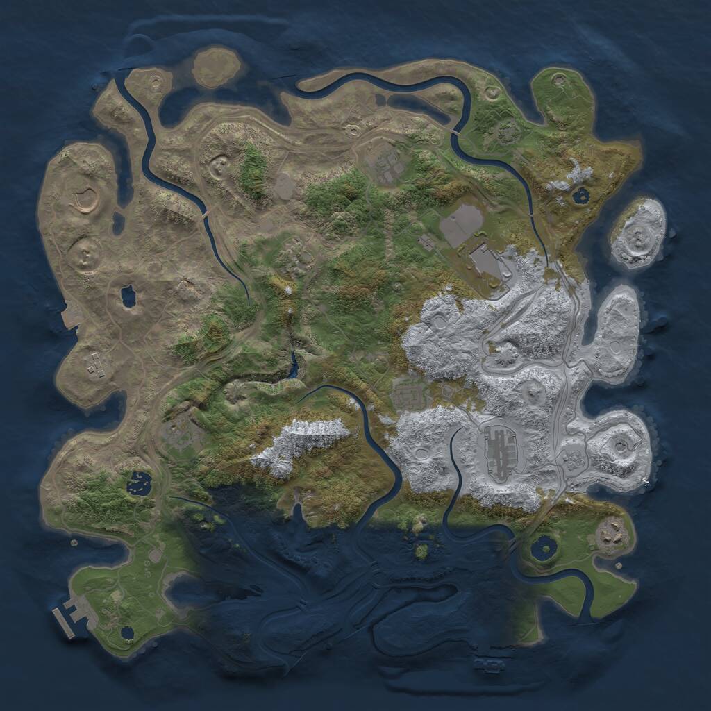 Rust Map: Procedural Map, Size: 4250, Seed: 377418, 16 Monuments