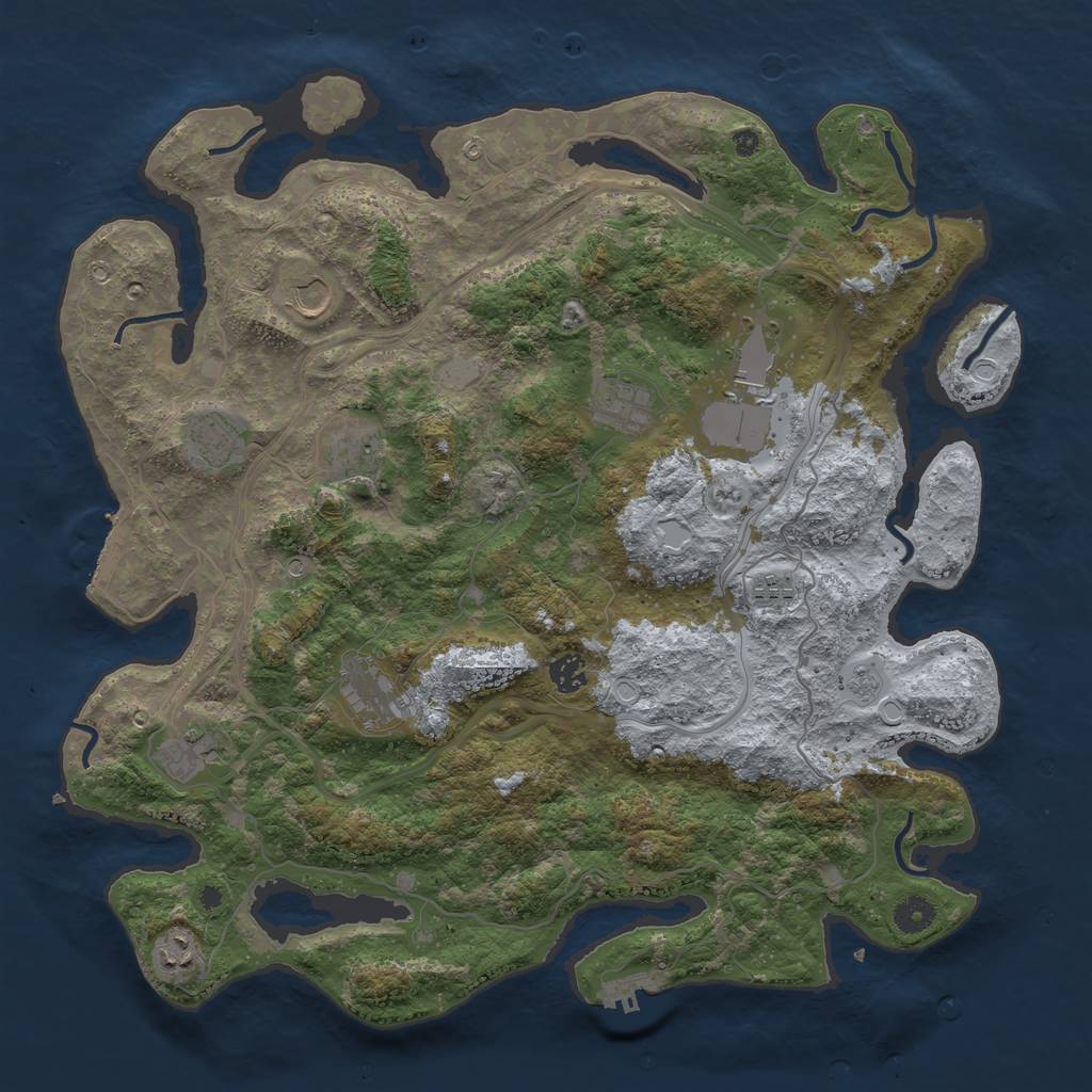Rust Map: Procedural Map, Size: 4250, Seed: 377418, 19 Monuments