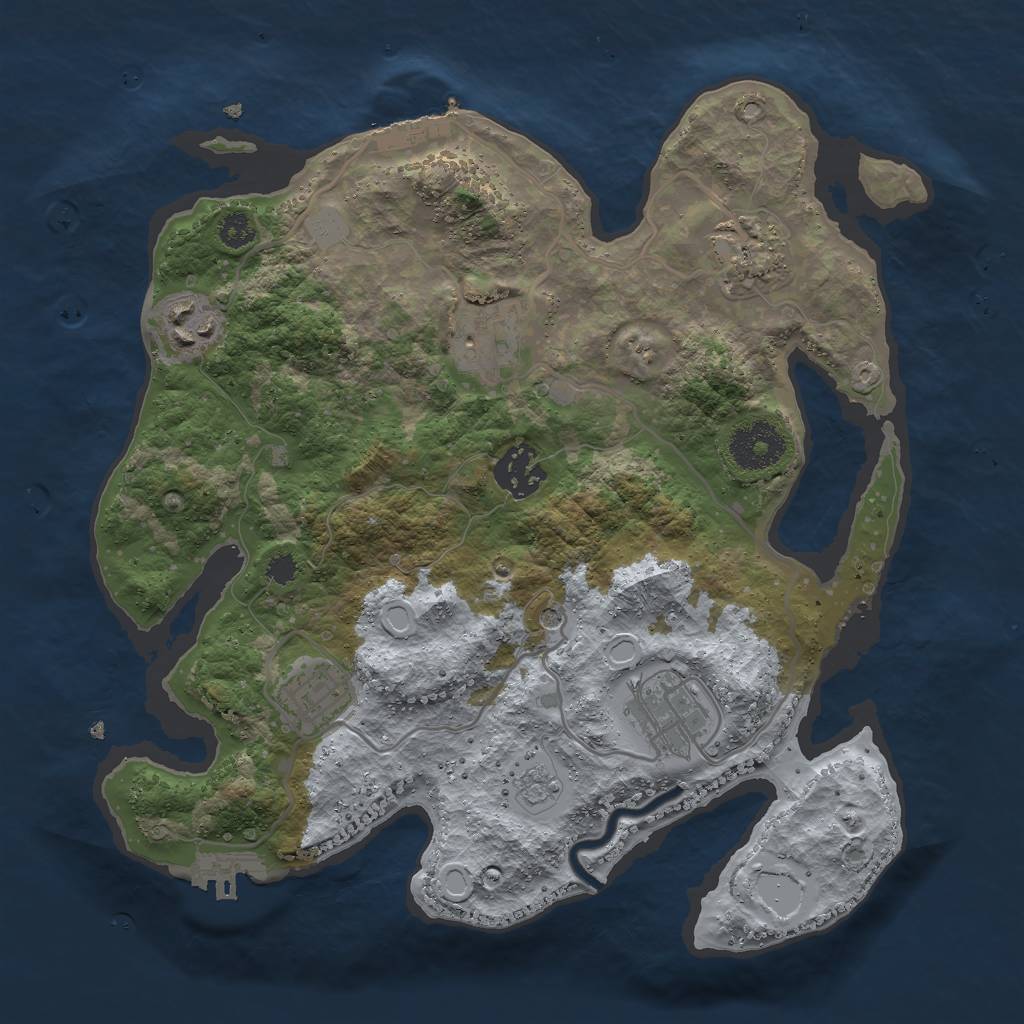 Rust Map: Procedural Map, Size: 3000, Seed: 279055, 15 Monuments