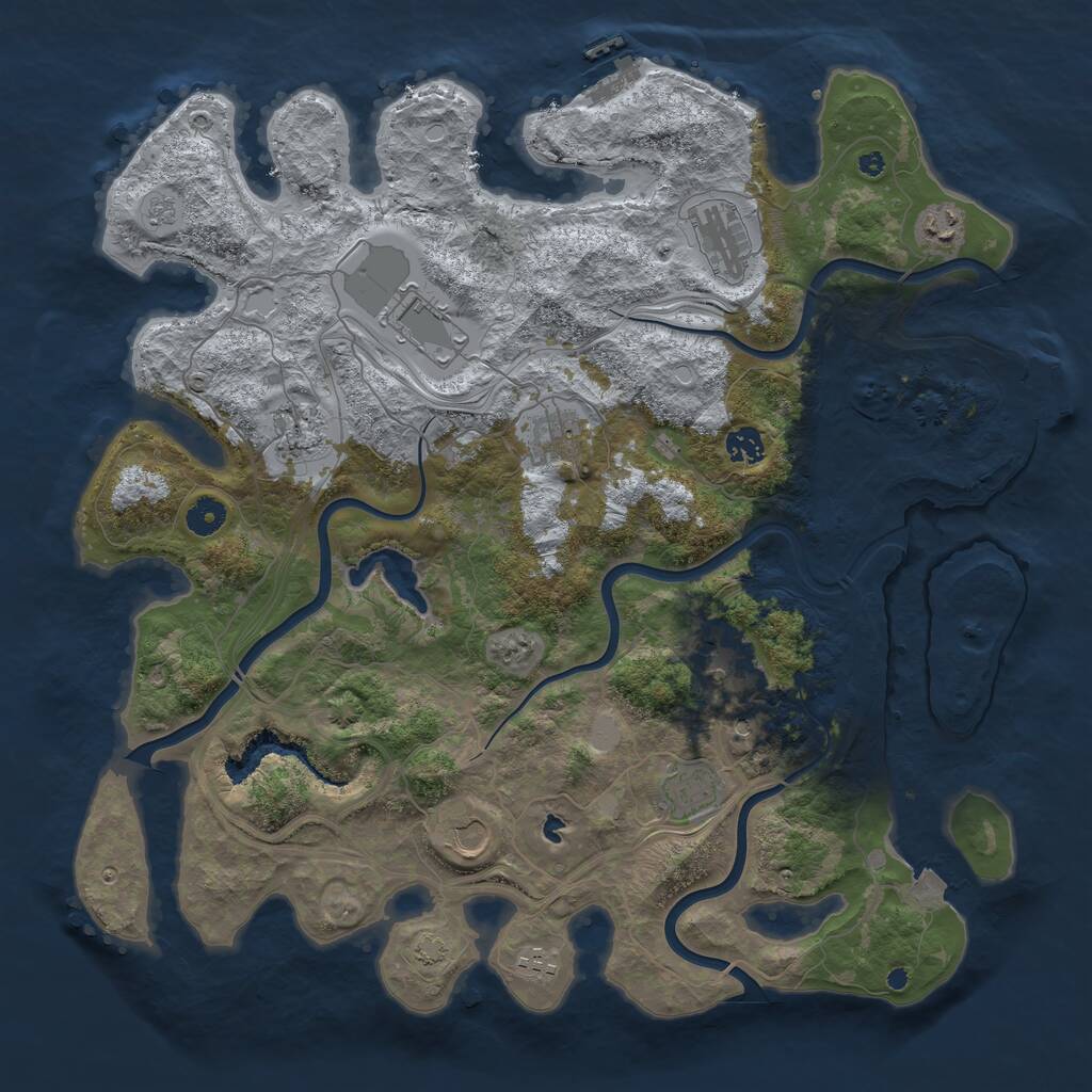 Rust Map: Procedural Map, Size: 4300, Seed: 1678546795, 16 Monuments