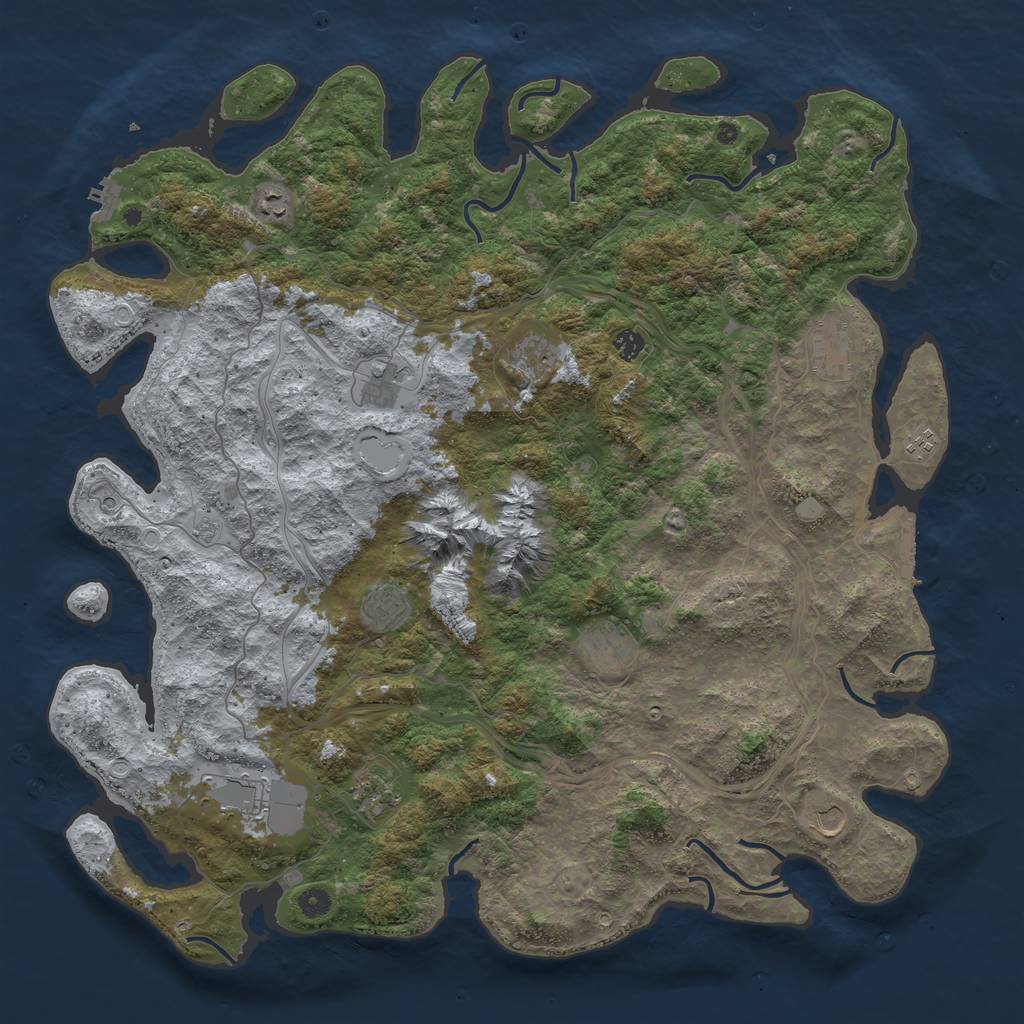 Rust Map: Procedural Map, Size: 5000, Seed: 167938706, 20 Monuments