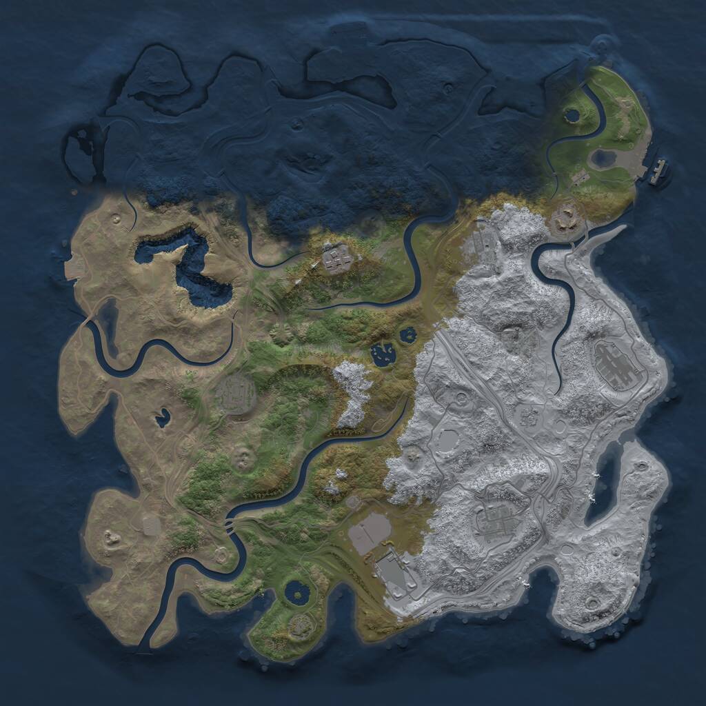 Rust Map: Procedural Map, Size: 4250, Seed: 363373472, 14 Monuments