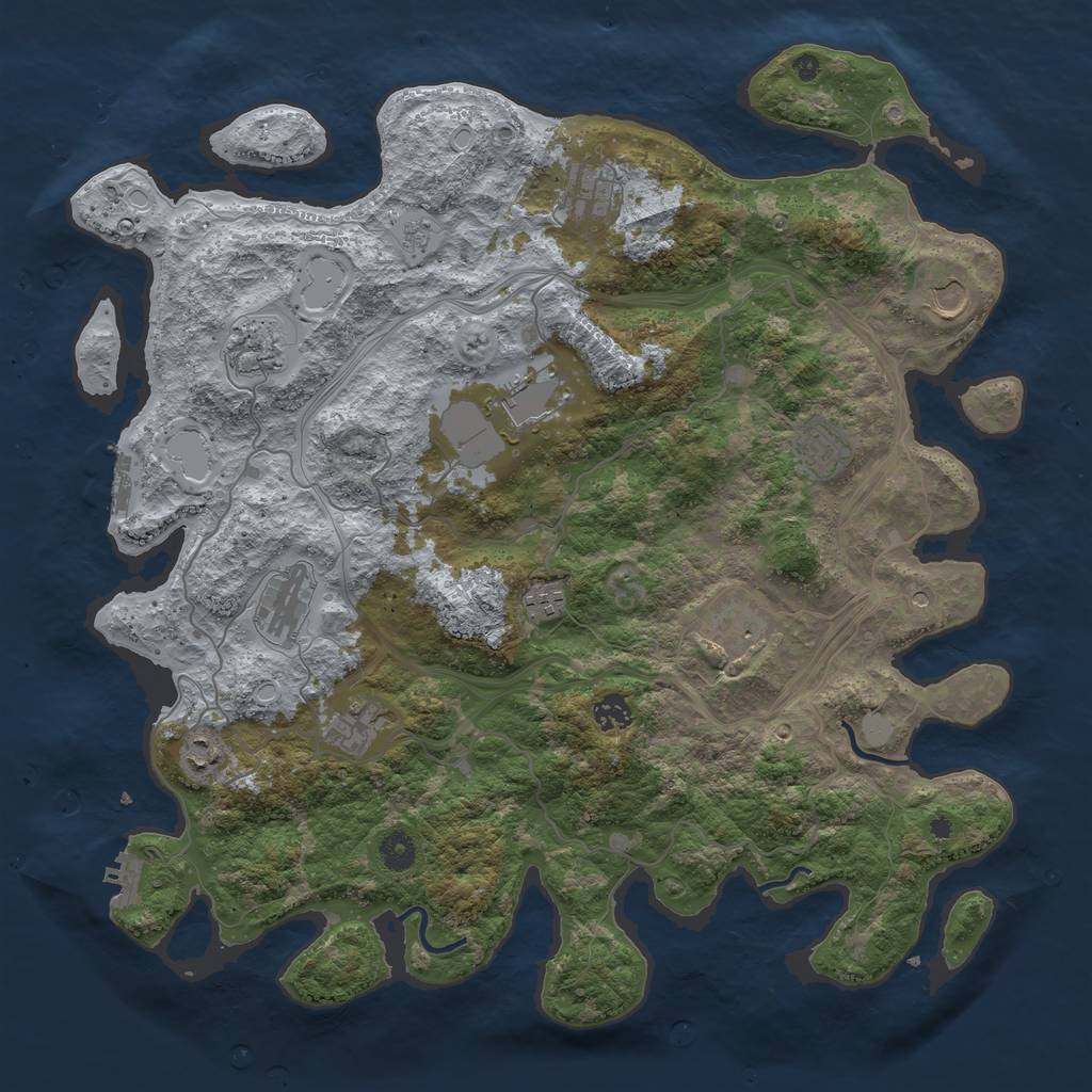 Rust Map: Procedural Map, Size: 4300, Seed: 832860064, 20 Monuments