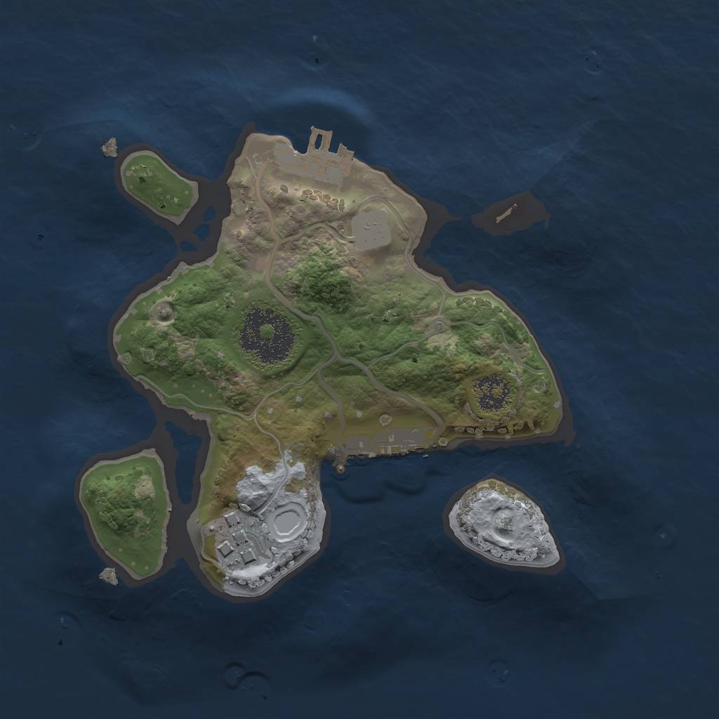 Rust Map: Procedural Map, Size: 2000, Seed: 1163353610, 8 Monuments