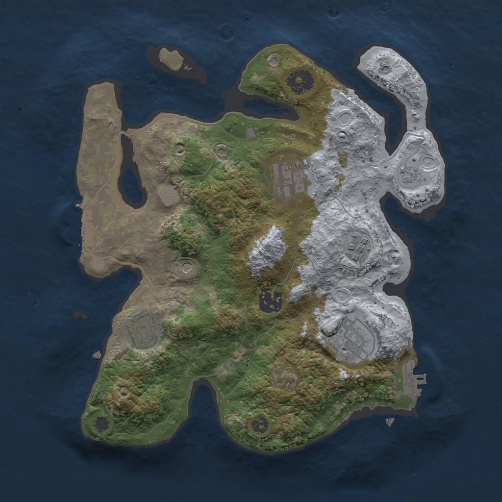 Rust Map: Procedural Map, Size: 3000, Seed: 1420369992, 14 Monuments