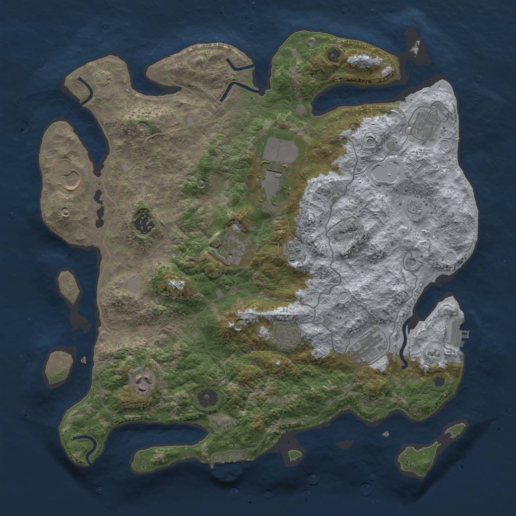 Rust Map: Procedural Map, Size: 4000, Seed: 8182022, 17 Monuments