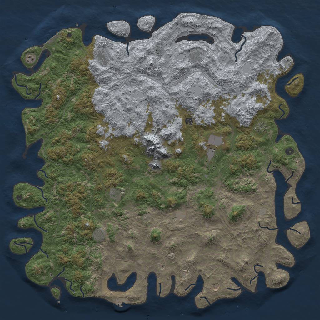 Rust Map: Procedural Map, Size: 6000, Seed: 1489588854, 20 Monuments
