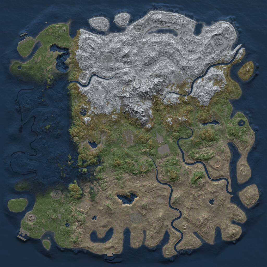 Rust Map: Procedural Map, Size: 6000, Seed: 1489588854, 17 Monuments