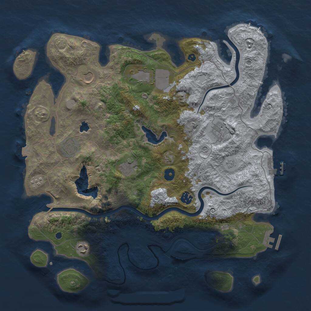 Rust Map: Procedural Map, Size: 4000, Seed: 59936107, 14 Monuments
