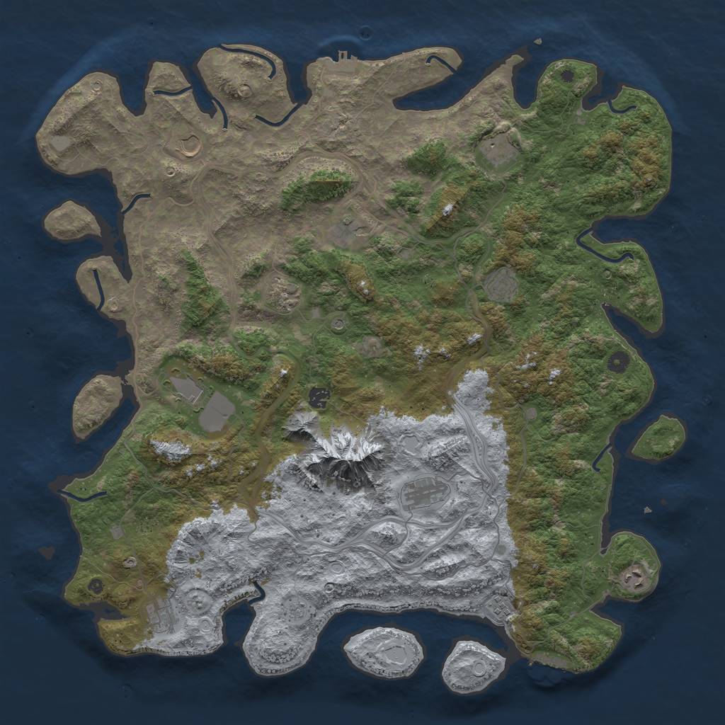 Rust Map: Procedural Map, Size: 5000, Seed: 80583087, 20 Monuments