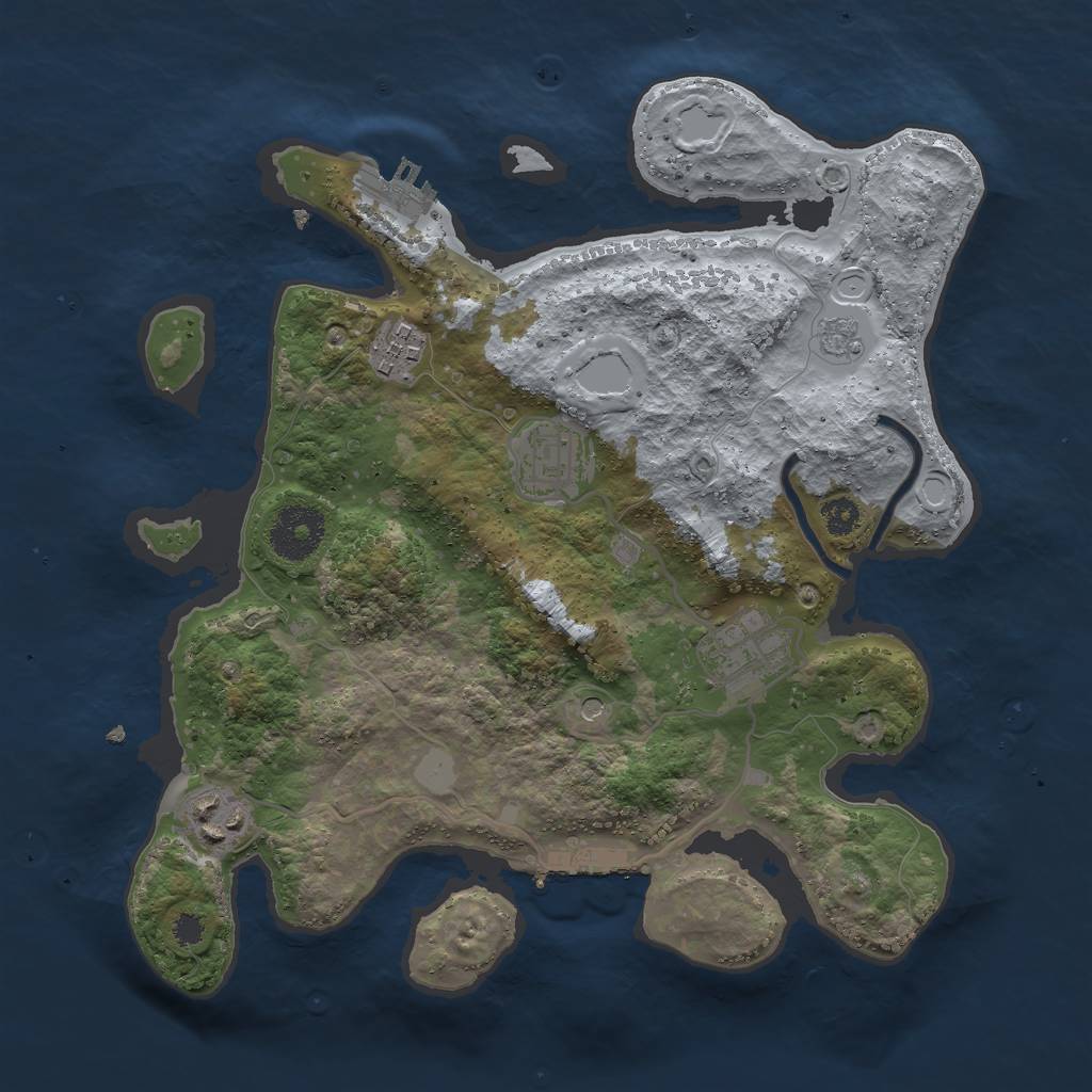 Rust Map: Procedural Map, Size: 3000, Seed: 231995, 13 Monuments