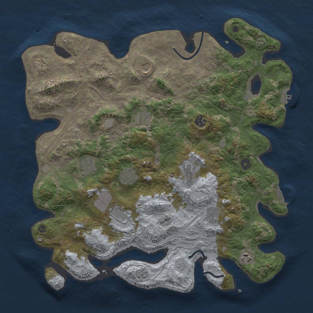 Rust Map: Procedural Map, Size: 4250, Seed: 3930, 20 Monuments
