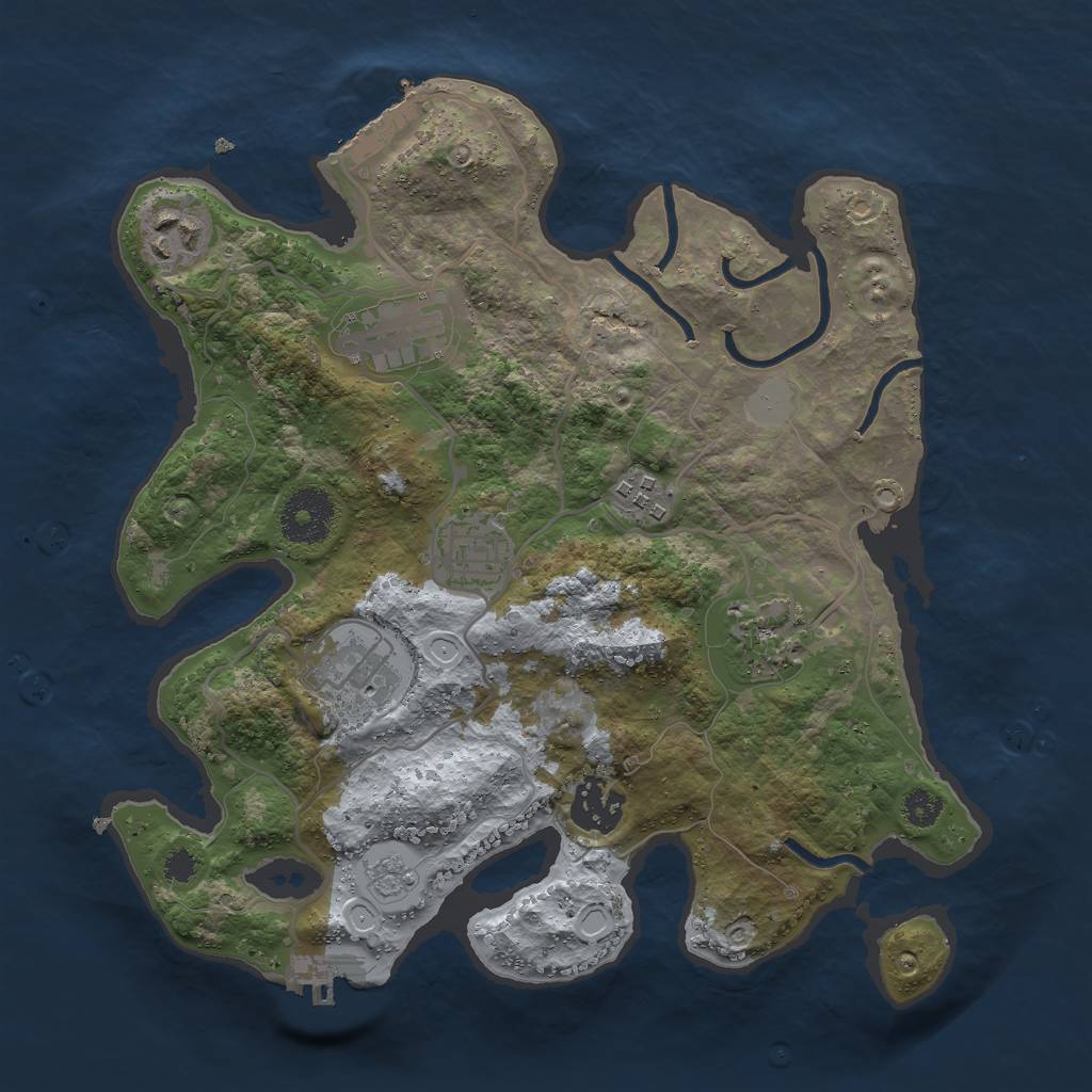 Rust Map: Procedural Map, Size: 3000, Seed: 1761457121, 15 Monuments