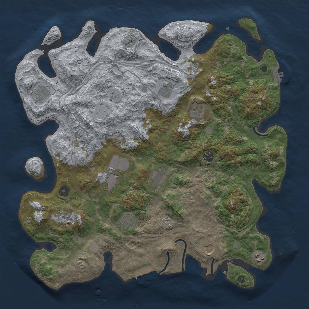 Rust Map: Procedural Map, Size: 4250, Seed: 1536076974, 18 Monuments