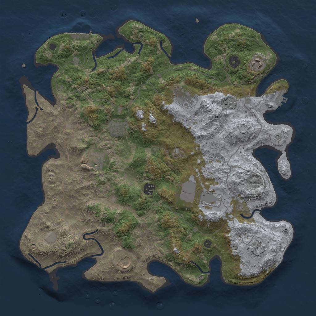 Rust Map: Procedural Map, Size: 4000, Seed: 9478858, 18 Monuments