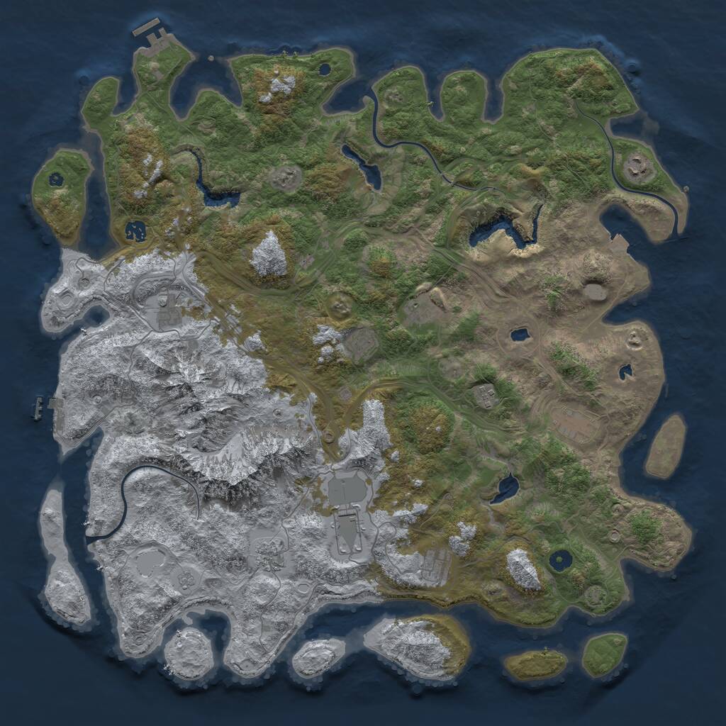 Rust Map: Procedural Map, Size: 5000, Seed: 1880662879, 16 Monuments