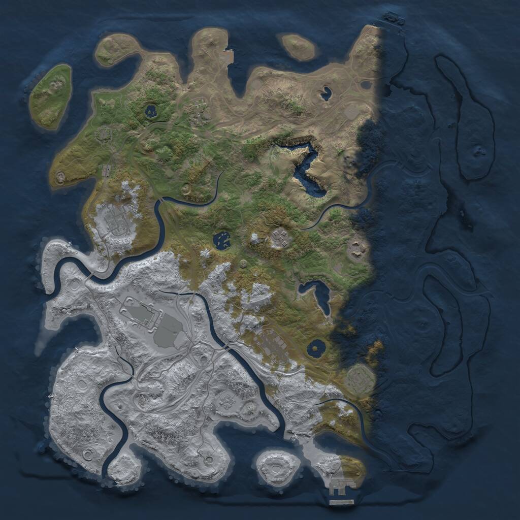 Rust Map: Procedural Map, Size: 4300, Seed: 1422383150, 14 Monuments