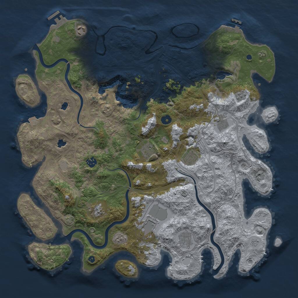 Rust Map: Procedural Map, Size: 4500, Seed: 1591185063, 15 Monuments