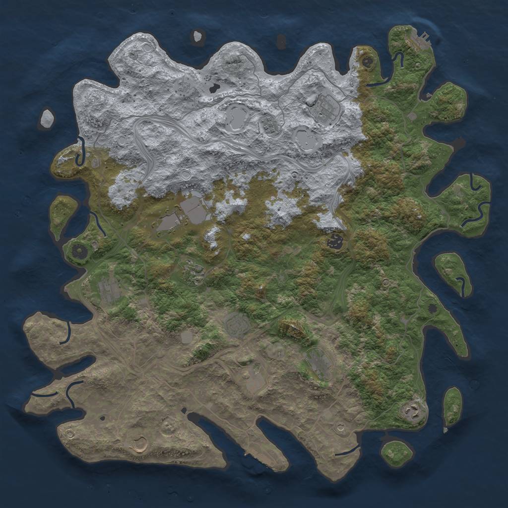 Rust Map: Procedural Map, Size: 4800, Seed: 504156131, 20 Monuments