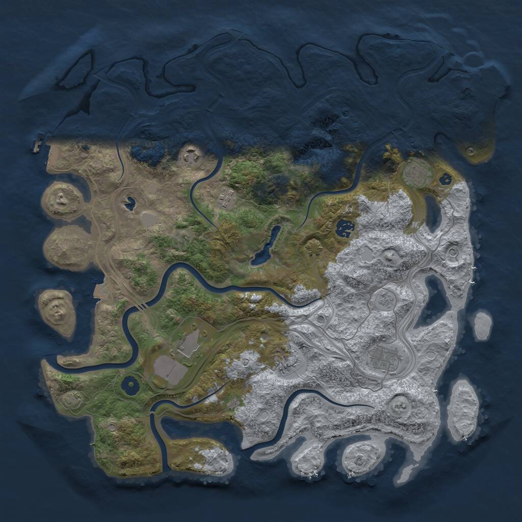 Rust Map: Procedural Map, Size: 4250, Seed: 539027, 13 Monuments