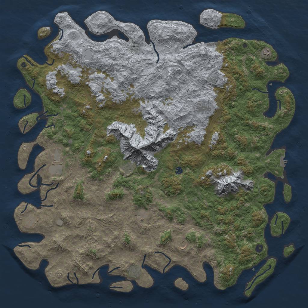 Rust Map: Procedural Map, Size: 6000, Seed: 2548411, 20 Monuments