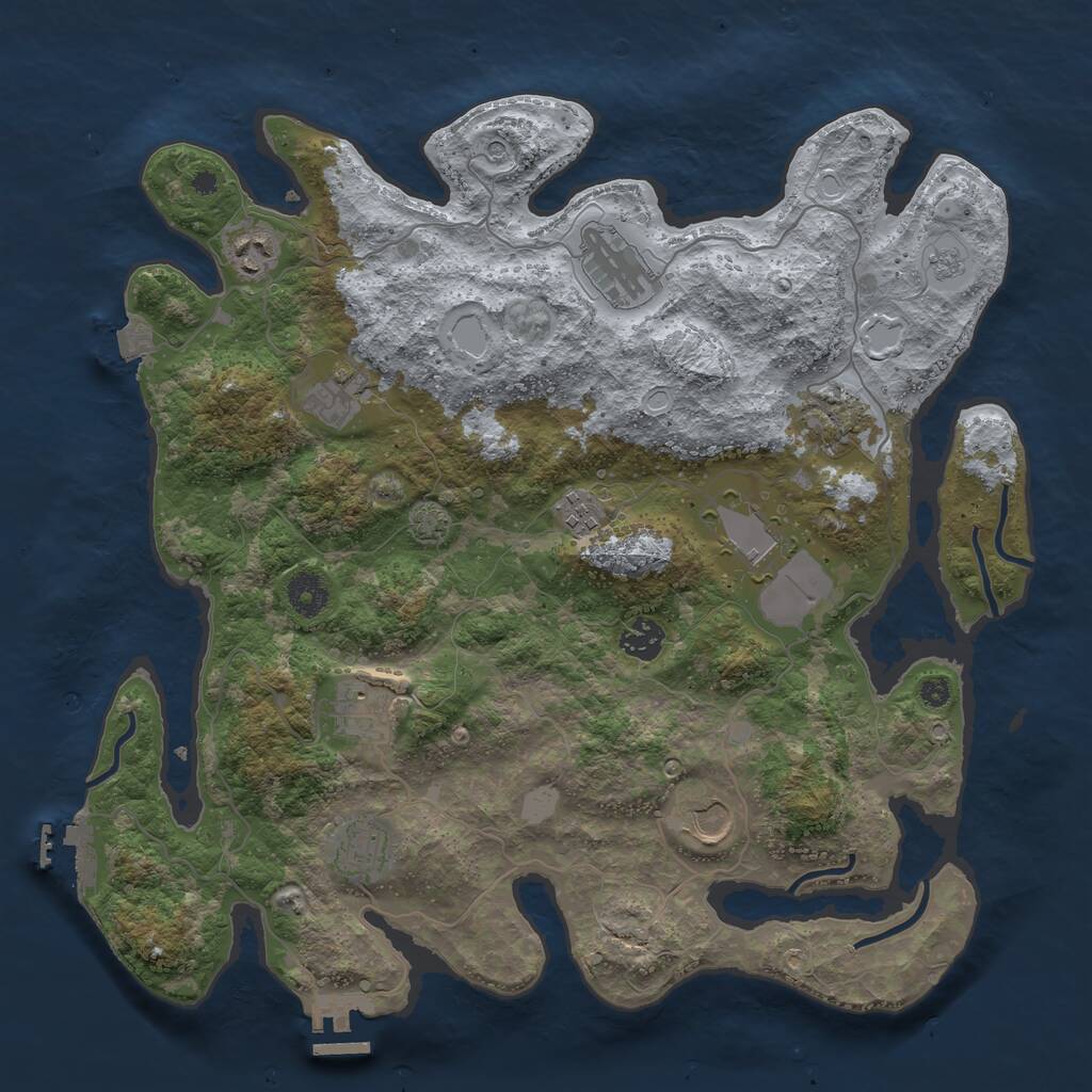 Rust Map: Procedural Map, Size: 3850, Seed: 9422688, 16 Monuments