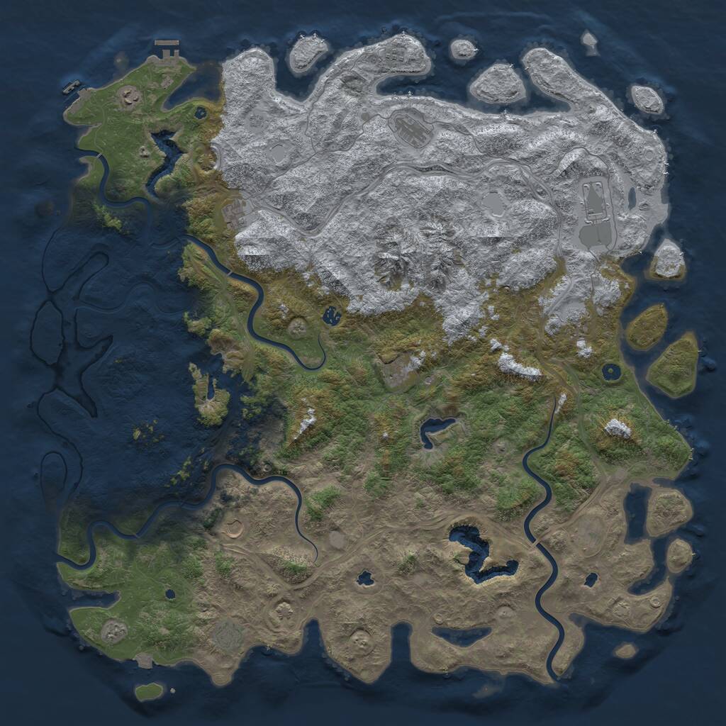 Rust Map: Procedural Map, Size: 6000, Seed: 12745, 17 Monuments