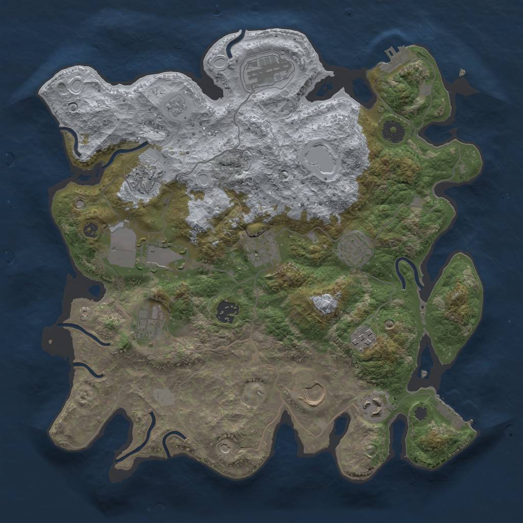Rust Map: Procedural Map, Size: 3500, Seed: 2102347, 19 Monuments