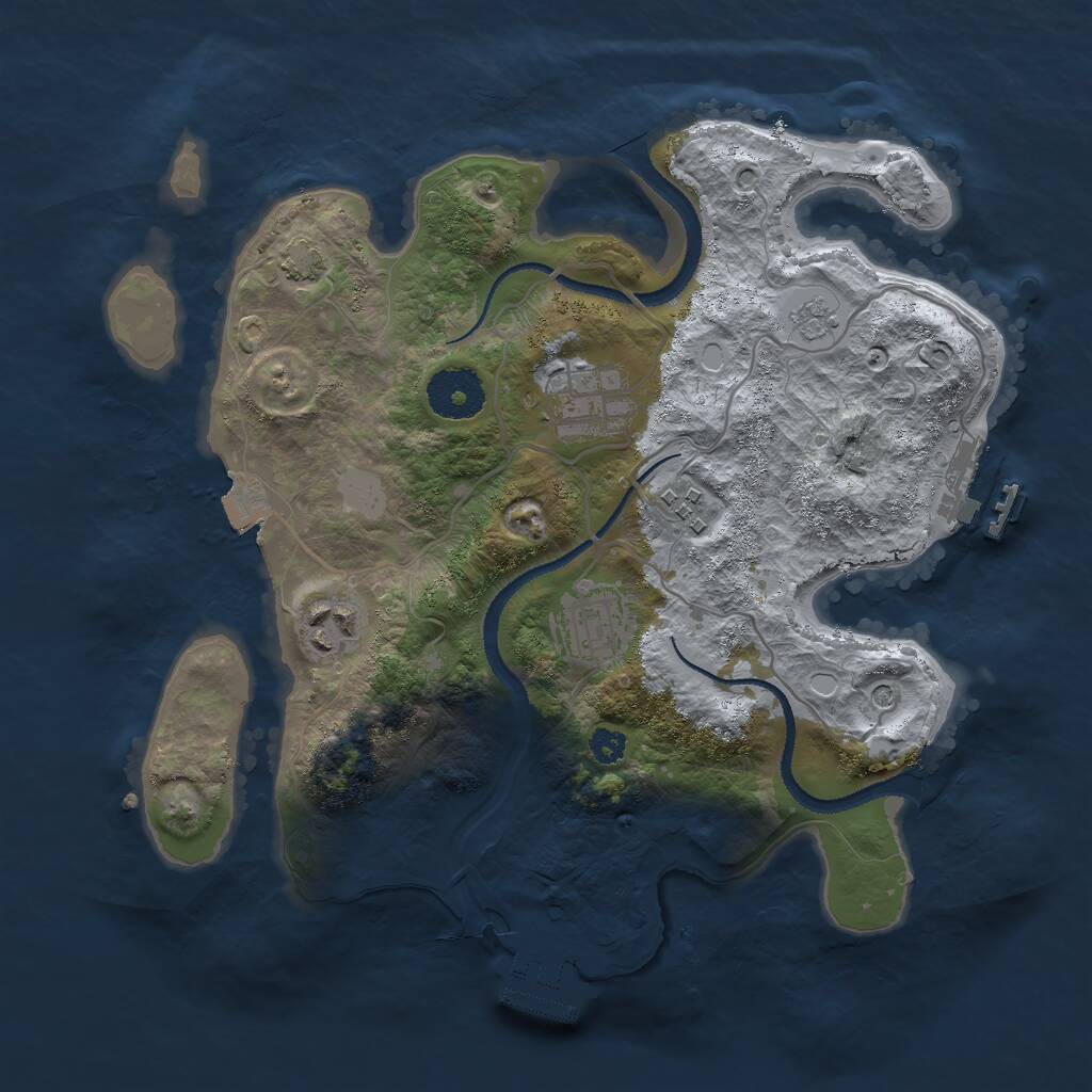 Rust Map: Procedural Map, Size: 3000, Seed: 1266924542, 10 Monuments