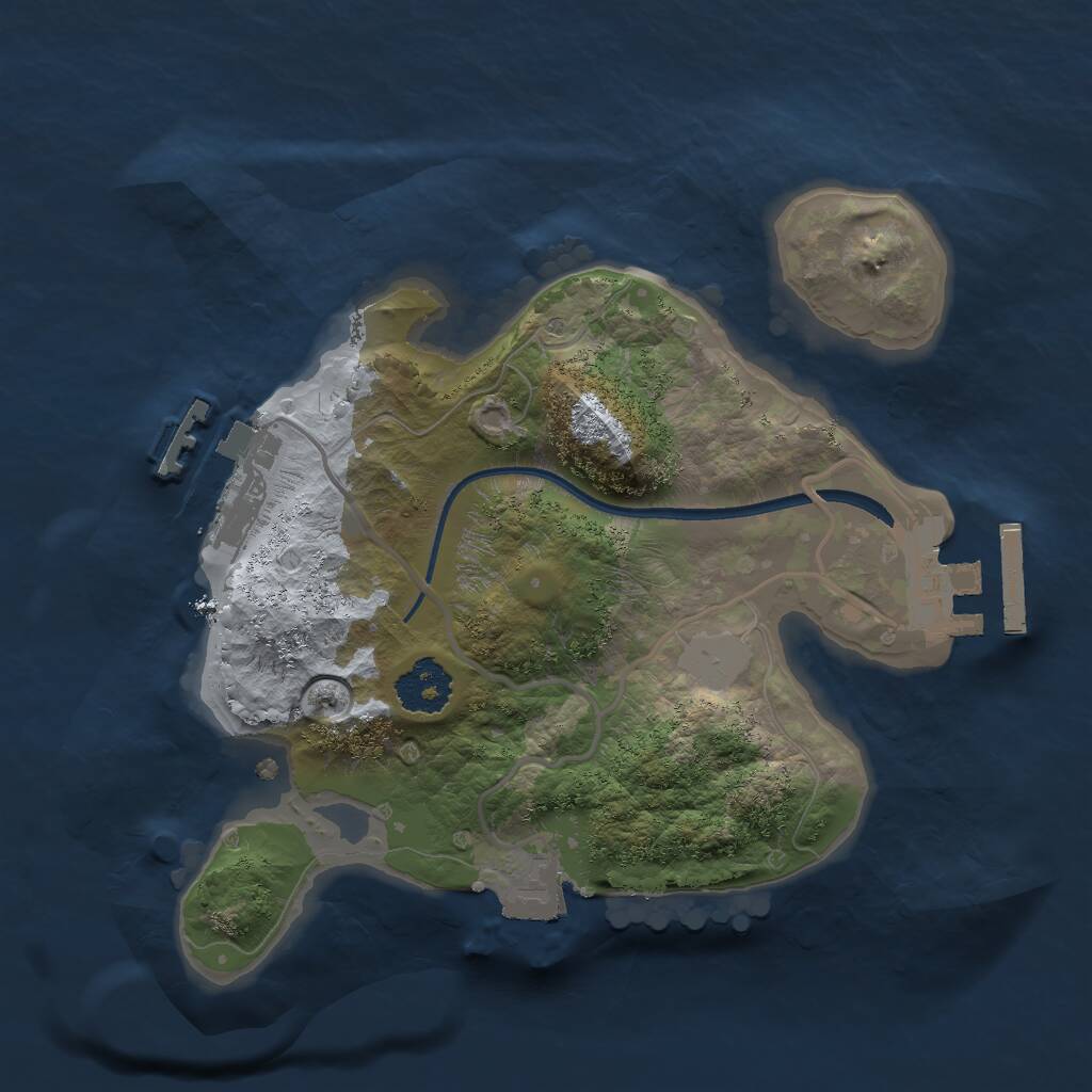 Rust Map: Procedural Map, Size: 2000, Seed: 47795899, 3 Monuments