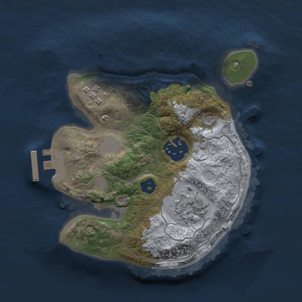 Rust Map: Procedural Map, Size: 2000, Seed: 7293, 6 Monuments