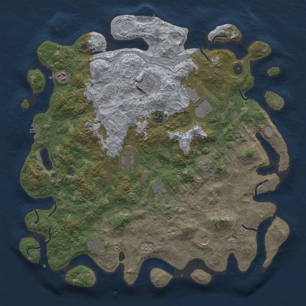 Rust Map: Procedural Map, Size: 4500, Seed: 712334106, 19 Monuments