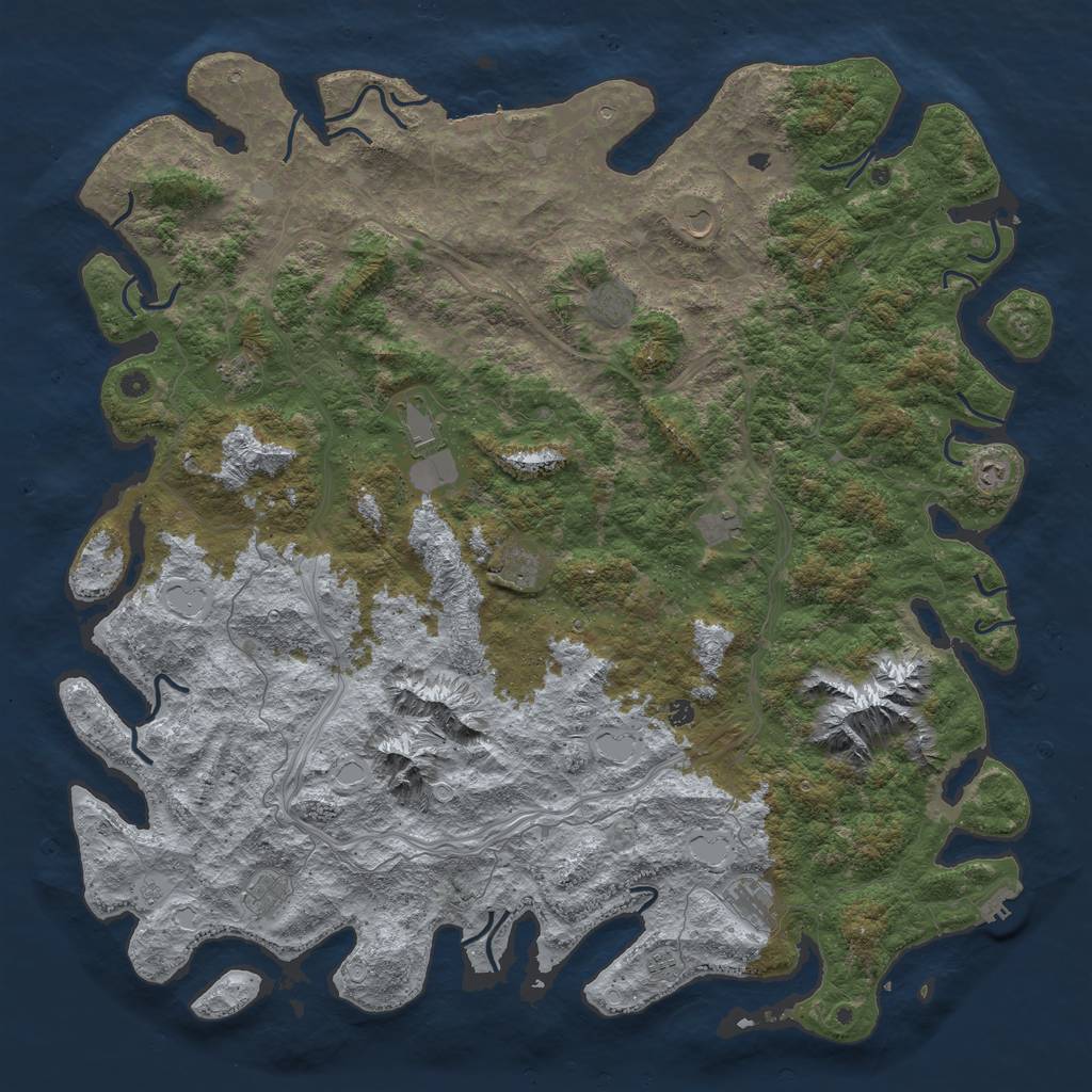 Rust Map: Procedural Map, Size: 6000, Seed: 1245679876, 20 Monuments